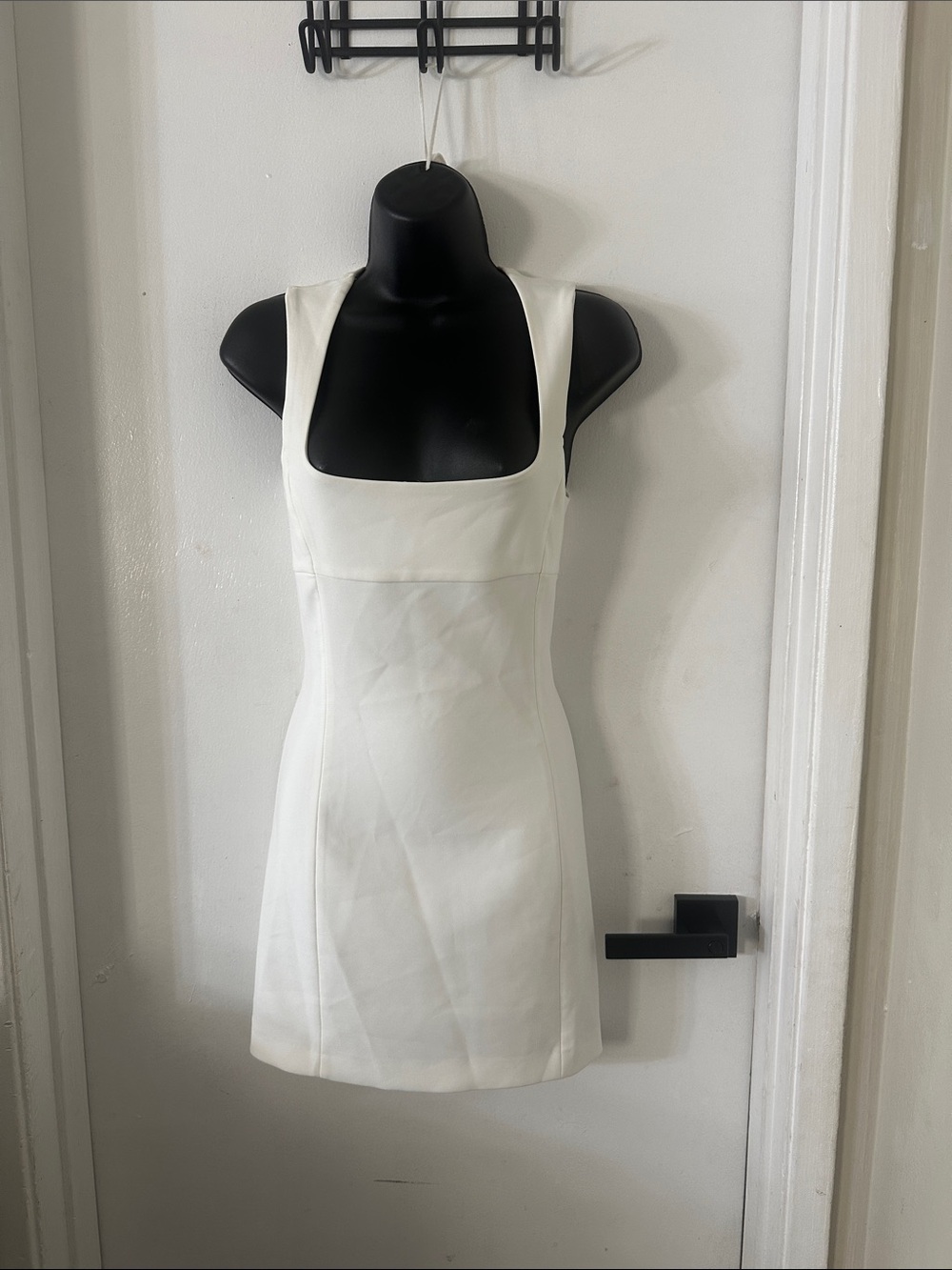 Zara White Square-Neck Mini Dress